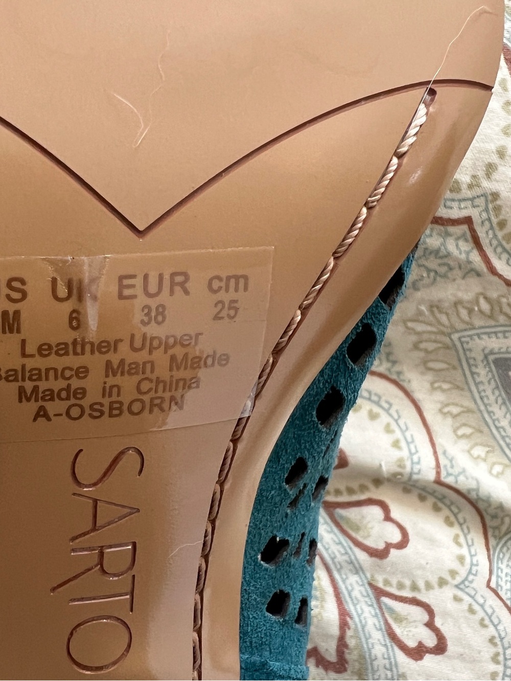 SARTO By Franco Sarto Harlet2 Teal Suede Slingbacks Size 8 - Picture 9 of 9